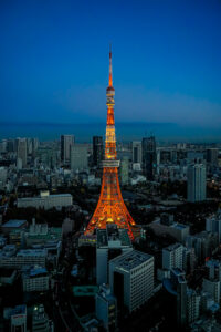 麻布台ヒルズから望む東京タワー
